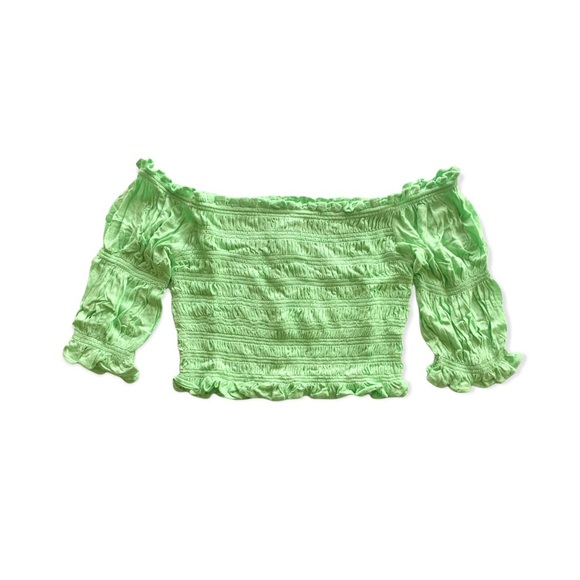 🌸New🌸 Urban Outfitters Daydreamer Smocked Pff-the-shoulder Blouse Medium - Picture 8 of 8